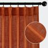 MIULEE Pinch Pleated Terracotta Linen Curtains 84 Inches Long 2 Panels for Bedroom Living Room, Burnt Orange Linen Textured Window Drapes Back Tab Hook Semi Sheer Light Filtering Rust Boho Fall Decor(Terracotta)