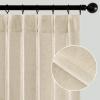 MIULEE Pinch Pleated Terracotta Linen Curtains 84 Inches Long 2 Panels for Bedroom Living Room, Burnt Orange Linen Textured Window Drapes Back Tab Hook Semi Sheer Light Filtering Rust Boho Fall Decor(Linen)