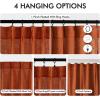 MIULEE Pinch Pleated Terracotta Linen Curtains 84 Inches Long 2 Panels for Bedroom Living Room, Burnt Orange Linen Textured Window Drapes Back Tab Hook Semi Sheer Light Filtering Rust Boho Fall Decor(Terracotta)