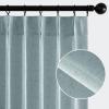 MIULEE Pinch Pleated Terracotta Linen Curtains 84 Inches Long 2 Panels for Bedroom Living Room, Burnt Orange Linen Textured Window Drapes Back Tab Hook Semi Sheer Light Filtering Rust Boho Fall Decor(Stone Blue)