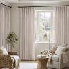 MIULEE Pinch Pleated Thick Linen Curtains 90 Inch 4 Panels Set Back Tab Memory Trained Pinch Pleat Semi Sheer Light Filtering Privacy Curtain Let Light in Window Drapes for Living Room Bedroom Natural(Natural)