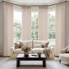 MIULEE Pinch Pleated Thick Linen Curtains 90 Inch 4 Panels Set Back Tab Memory Trained Pinch Pleat Semi Sheer Light Filtering Privacy Curtain Let Light in Window Drapes for Living Room Bedroom Natural(Linen)