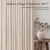 MIULEE Pinch Pleated Thick Linen Curtains 90 Inch 4 Panels Set Back Tab Memory Trained Pinch Pleat Semi Sheer Light Filtering Privacy Curtain Let Light in Window Drapes for Living Room Bedroom Natural(Linen)
