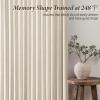 MIULEE Pinch Pleated Thick Linen Curtains 90 Inch 4 Panels Set Back Tab Memory Trained Pinch Pleat Semi Sheer Light Filtering Privacy Curtain Let Light in Window Drapes for Living Room Bedroom Natural(Birch)