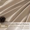 MIULEE Pinch Pleated Thick Linen Curtains 90 Inch 4 Panels Set Back Tab Memory Trained Pinch Pleat Semi Sheer Light Filtering Privacy Curtain Let Light in Window Drapes for Living Room Bedroom Natural(Taupe)