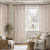 MIULEE Pinch Pleated Thick Linen Curtains 90 Inch 4 Panels Set Back Tab Memory Trained Pinch Pleat Semi Sheer Light Filtering Privacy Curtain Let Light in Window Drapes for Living Room Bedroom Natural(Linen)