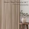 MIULEE Pinch Pleated Thick Linen Curtains 90 Inch 4 Panels Set Back Tab Memory Trained Pinch Pleat Semi Sheer Light Filtering Privacy Curtain Let Light in Window Drapes for Living Room Bedroom Natural(Taupe)
