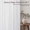 MIULEE Pinch Pleated Thick Linen Curtains 90 Inch 4 Panels Set Back Tab Memory Trained Pinch Pleat Semi Sheer Light Filtering Privacy Curtain Let Light in Window Drapes for Living Room Bedroom Natural(White)
