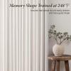 MIULEE Pinch Pleated Thick Linen Curtains 90 Inch 4 Panels Set Back Tab Memory Trained Pinch Pleat Semi Sheer Light Filtering Privacy Curtain Let Light in Window Drapes for Living Room Bedroom Natural(Beige White)