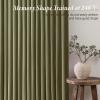 MIULEE Pinch Pleated Thick Linen Curtains 90 Inch 4 Panels Set Back Tab Memory Trained Pinch Pleat Semi Sheer Light Filtering Privacy Curtain Let Light in Window Drapes for Living Room Bedroom Natural(Olive Green)