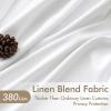 MIULEE Pinch Pleated Thick Linen Curtains 90 Inch 4 Panels Set Back Tab Memory Trained Pinch Pleat Semi Sheer Light Filtering Privacy Curtain Let Light in Window Drapes for Living Room Bedroom Natural(White)