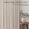 MIULEE Pinch Pleated Thick Linen Curtains 90 Inch 4 Panels Set Back Tab Memory Trained Pinch Pleat Semi Sheer Light Filtering Privacy Curtain Let Light in Window Drapes for Living Room Bedroom Natural(Natural)