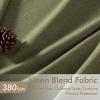 MIULEE Pinch Pleated Thick Linen Curtains 90 Inch 4 Panels Set Back Tab Memory Trained Pinch Pleat Semi Sheer Light Filtering Privacy Curtain Let Light in Window Drapes for Living Room Bedroom Natural(Olive Green)