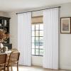 MIULEE Pinch Pleated Thick Linen Curtains 96 Inches Long 2 Panels for Living Room Bedroom, Memory Trained Pleat Drapes Light Filtering Nautral Birch Semi Sheer Window Curtains Hooks Rings Back Tab(White)