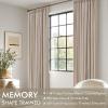 MIULEE Pinch Pleated Thick Linen Curtains 96 Inches Long 2 Panels for Living Room Bedroom, Memory Trained Pleat Drapes Light Filtering Nautral Birch Semi Sheer Window Curtains Hooks Rings Back Tab(Burlywood Birch)