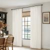 MIULEE Pinch Pleated Thick Linen Curtains 96 Inches Long 2 Panels for Living Room Bedroom, Memory Trained Pleat Drapes Light Filtering Nautral Birch Semi Sheer Window Curtains Hooks Rings Back Tab(Beige White)