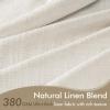 MIULEE Pinch Pleated Thick Linen Curtains 96 Inches Long 2 Panels for Living Room Bedroom, Memory Trained Pleat Drapes Light Filtering Nautral Birch Semi Sheer Window Curtains Hooks Rings Back Tab(Beige White)