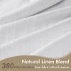 MIULEE Pinch Pleated Thick Linen Curtains 96 Inches Long 2 Panels for Living Room Bedroom, Memory Trained Pleat Drapes Light Filtering Nautral Birch Semi Sheer Window Curtains Hooks Rings Back Tab(White)