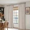 MIULEE Pinch Pleated Thick Linen Curtains 96 Inches Long 2 Panels for Living Room Bedroom, Memory Trained Pleat Drapes Light Filtering Nautral Birch Semi Sheer Window Curtains Hooks Rings Back Tab(Cream White)