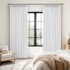 MIULEE Pinch Pleated Thick Linen Curtains 96 Inches Long 2 Panels for Living Room Bedroom, Memory Trained Pleat Drapes Light Filtering Nautral Birch Semi Sheer Window Curtains Hooks Rings Back Tab(White)