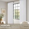 MIULEE Pinch Pleated Thick Linen Curtains 96 Inches Long 2 Panels for Living Room Bedroom, Memory Trained Pleat Drapes Light Filtering Nautral Birch Semi Sheer Window Curtains Hooks Rings Back Tab(White)