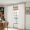 MIULEE Pinch Pleated Thick Linen Curtains 96 Inches Long 2 Panels for Living Room Bedroom, Memory Trained Pleat Drapes Light Filtering Nautral Birch Semi Sheer Window Curtains Hooks Rings Back Tab(Natural)