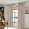 MIULEE Pinch Pleated Thick Linen Curtains 96 Inches Long 2 Panels for Living Room Bedroom, Memory Trained Pleat Drapes Light Filtering Nautral Birch Semi Sheer Window Curtains Hooks Rings Back Tab(Burlywood Birch)