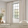 MIULEE Pinch Pleated Thick Linen Curtains 96 Inches Long 2 Panels for Living Room Bedroom, Memory Trained Pleat Drapes Light Filtering Nautral Birch Semi Sheer Window Curtains Hooks Rings Back Tab(Cream White)