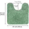 MIULEE Rust Microfiber Toilet Bath Mat U-Shaped Contour Shaggy Rugs Non Slip Extra Thick Soft Absorbent Water for Bathroom Commode Machine Washable(20×20 Inch)(Sage Green)