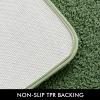 MIULEE Rust Microfiber Toilet Bath Mat U-Shaped Contour Shaggy Rugs Non Slip Extra Thick Soft Absorbent Water for Bathroom Commode Machine Washable(20×20 Inch)(Moss Green)