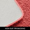 MIULEE Rust Microfiber Toilet Bath Mat U-Shaped Contour Shaggy Rugs Non Slip Extra Thick Soft Absorbent Water for Bathroom Commode Machine Washable(20×20 Inch)(Coral)