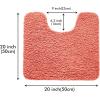 MIULEE Rust Microfiber Toilet Bath Mat U-Shaped Contour Shaggy Rugs Non Slip Extra Thick Soft Absorbent Water for Bathroom Commode Machine Washable(20×20 Inch)(Living Coral)