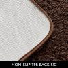 MIULEE Rust Microfiber Toilet Bath Mat U-Shaped Contour Shaggy Rugs Non Slip Extra Thick Soft Absorbent Water for Bathroom Commode Machine Washable(20×20 Inch)(Brown)