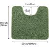 MIULEE Rust Microfiber Toilet Bath Mat U-Shaped Contour Shaggy Rugs Non Slip Extra Thick Soft Absorbent Water for Bathroom Commode Machine Washable(20×20 Inch)(Moss Green)