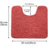 MIULEE Rust Microfiber Toilet Bath Mat U-Shaped Contour Shaggy Rugs Non Slip Extra Thick Soft Absorbent Water for Bathroom Commode Machine Washable(20×20 Inch)(Coral)