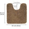 MIULEE Rust Microfiber Toilet Bath Mat U-Shaped Contour Shaggy Rugs Non Slip Extra Thick Soft Absorbent Water for Bathroom Commode Machine Washable(20×20 Inch)(Light Brown)