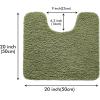MIULEE Rust Microfiber Toilet Bath Mat U-Shaped Contour Shaggy Rugs Non Slip Extra Thick Soft Absorbent Water for Bathroom Commode Machine Washable(20×20 Inch)(Sage)