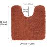 MIULEE Rust Microfiber Toilet Bath Mat U-Shaped Contour Shaggy Rugs Non Slip Extra Thick Soft Absorbent Water for Bathroom Commode Machine Washable(20×20 Inch)(Rust)