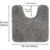 MIULEE Rust Microfiber Toilet Bath Mat U-Shaped Contour Shaggy Rugs Non Slip Extra Thick Soft Absorbent Water for Bathroom Commode Machine Washable(20×20 Inch)(Grey)
