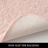 MIULEE Rust Microfiber Toilet Bath Mat U-Shaped Contour Shaggy Rugs Non Slip Extra Thick Soft Absorbent Water for Bathroom Commode Machine Washable(20×20 Inch)(Blush)