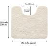 MIULEE Rust Microfiber Toilet Bath Mat U-Shaped Contour Shaggy Rugs Non Slip Extra Thick Soft Absorbent Water for Bathroom Commode Machine Washable(20×20 Inch)(Ivory)