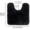 MIULEE Rust Microfiber Toilet Bath Mat U-Shaped Contour Shaggy Rugs Non Slip Extra Thick Soft Absorbent Water for Bathroom Commode Machine Washable(20×20 Inch)(Black)