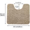 MIULEE Rust Microfiber Toilet Bath Mat U-Shaped Contour Shaggy Rugs Non Slip Extra Thick Soft Absorbent Water for Bathroom Commode Machine Washable(20×20 Inch)(Tan)