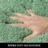 MIULEE Rust Microfiber Toilet Bath Mat U-Shaped Contour Shaggy Rugs Non Slip Extra Thick Soft Absorbent Water for Bathroom Commode Machine Washable(20×20 Inch)(Sage Green)