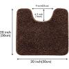 MIULEE Rust Microfiber Toilet Bath Mat U-Shaped Contour Shaggy Rugs Non Slip Extra Thick Soft Absorbent Water for Bathroom Commode Machine Washable(20×20 Inch)(Brown)