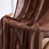 MIULEE Sage Green Linen Curtains 84 Inch Length 2 Panels Set for Bedroom Living Room, Soft Thick Linen Textured Window Drapes Semi Sheer Light Filtering Grommet Top Burlap Look Farmhouse Decor(Chocolate Brown)