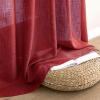 MIULEE Sage Green Linen Curtains 84 Inch Length 2 Panels Set for Bedroom Living Room, Soft Thick Linen Textured Window Drapes Semi Sheer Light Filtering Grommet Top Burlap Look Farmhouse Decor(Burgundy Red)