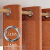 MIULEE Sage Green Linen Curtains 84 Inch Length 2 Panels Set for Bedroom Living Room, Soft Thick Linen Textured Window Drapes Semi Sheer Light Filtering Grommet Top Burlap Look Farmhouse Decor(Burnt Orange)