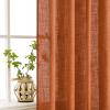 MIULEE Sage Green Linen Curtains 84 Inch Length 2 Panels Set for Bedroom Living Room, Soft Thick Linen Textured Window Drapes Semi Sheer Light Filtering Grommet Top Burlap Look Farmhouse Decor(Burnt Orange)