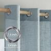 MIULEE Sage Green Linen Curtains 84 Inch Length 2 Panels Set for Bedroom Living Room, Soft Thick Linen Textured Window Drapes Semi Sheer Light Filtering Grommet Top Burlap Look Farmhouse Decor(Stone Blue)